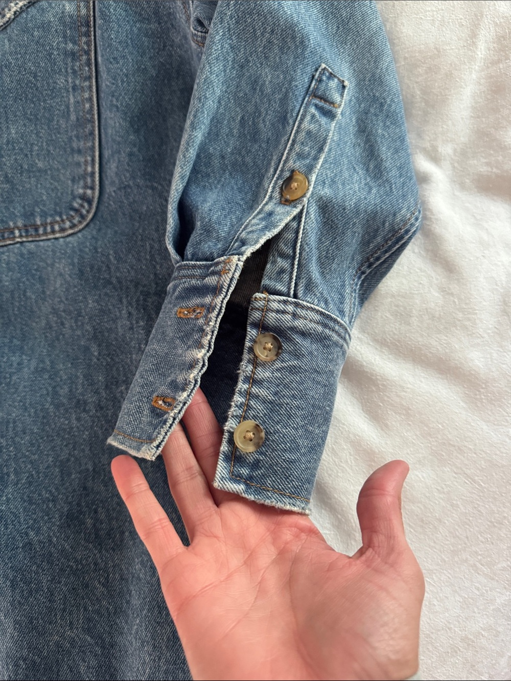 KHAITE Light Blue Denim Jean Jacket - Picture 8 of 12